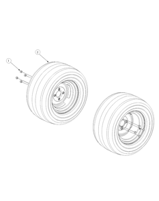 Wheel Assembly Diagram and Parts List for M48-KW 53CB5DAV750-19-HP-OHV Cub Cadet Lawn Tractor